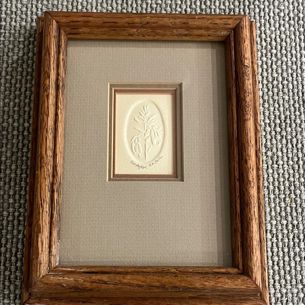 Nora K. Fischer Rustic Brown Wooden Frame with Cream Artwork